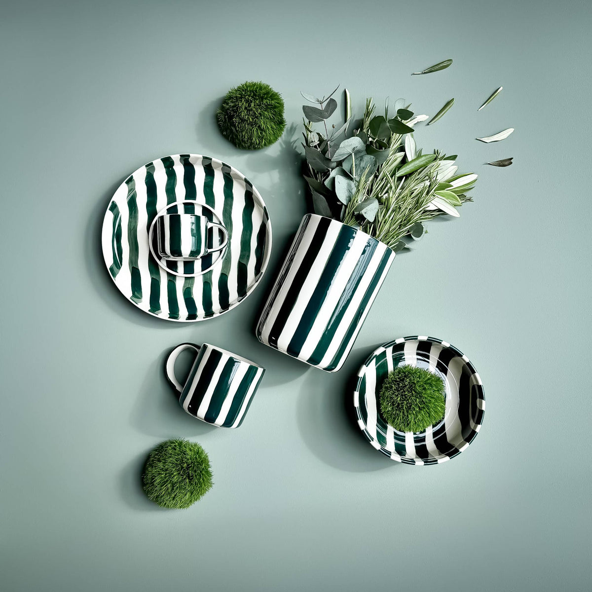 Magazin Minori Teller Stripes - gentle green