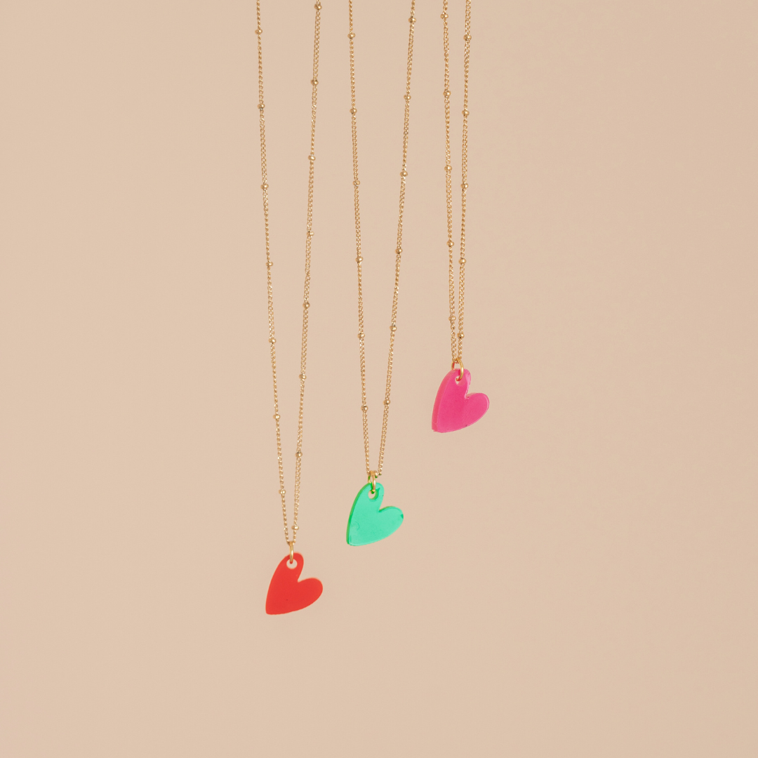 vanMauZ - Kette Lume Charms | Herz Rot Gold