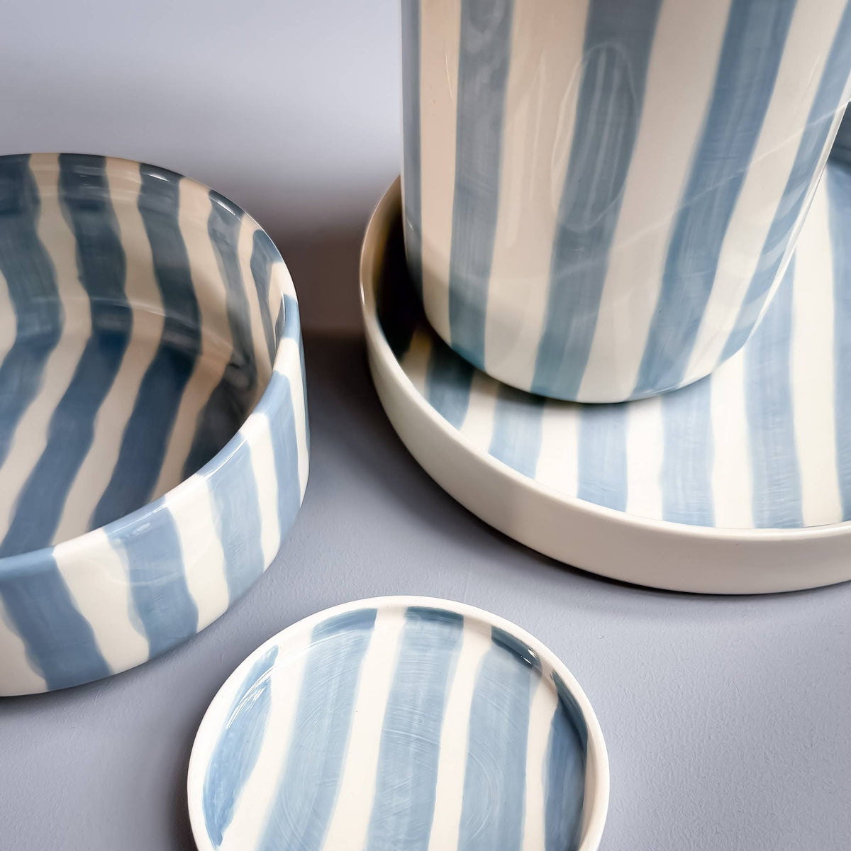 Magazin Minori Vase Stripes - morning azzurro