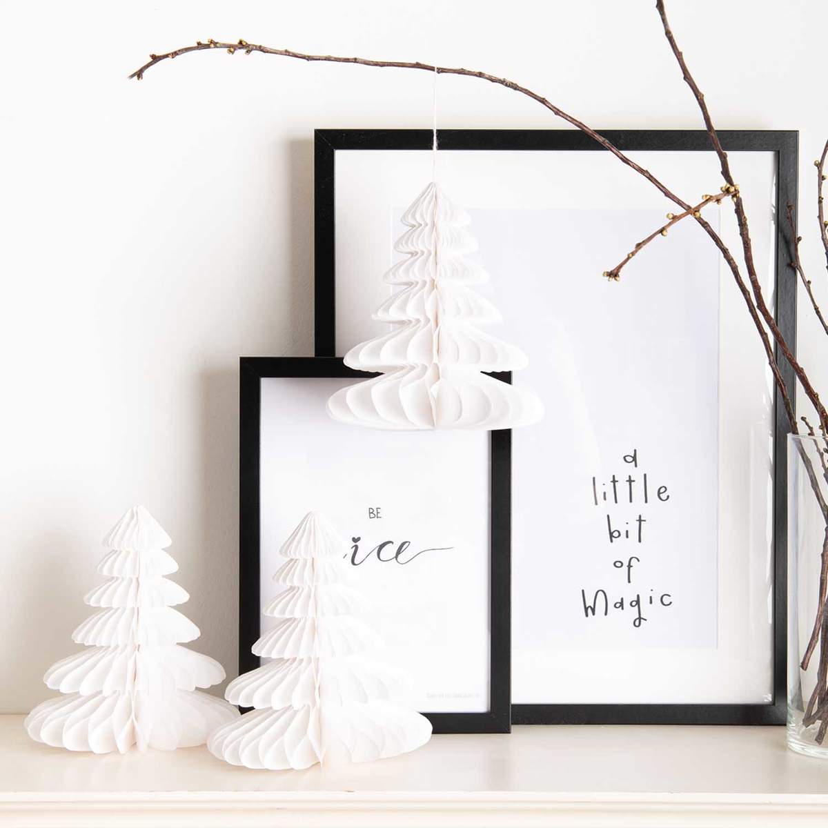 Wabenpapier Tannenbaum 'weiss'