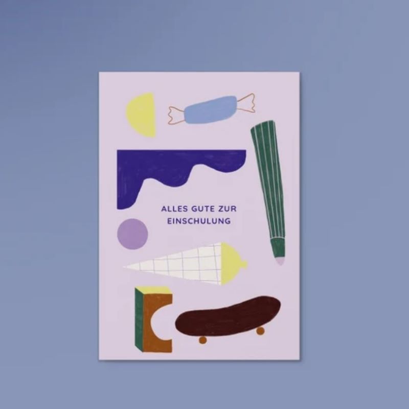 Anna Beddig Postkarte 'Alles Gute zur Einschulung'