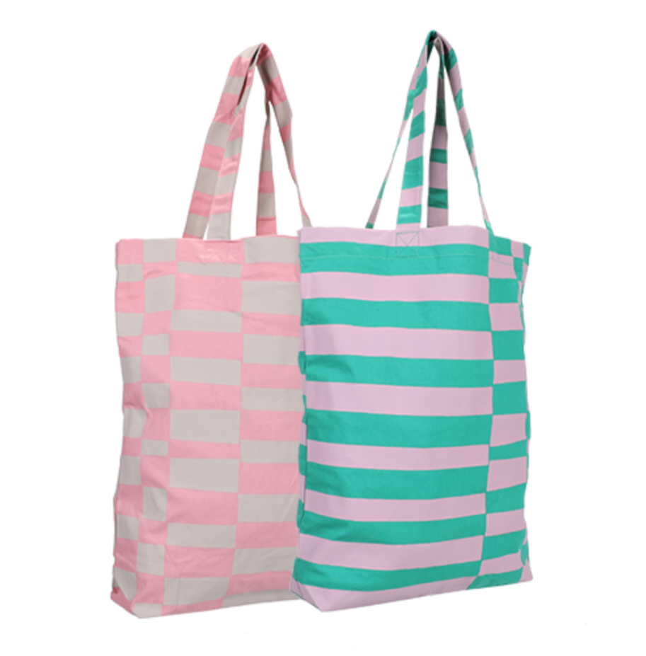 Shopper grafisch coral oder emerald