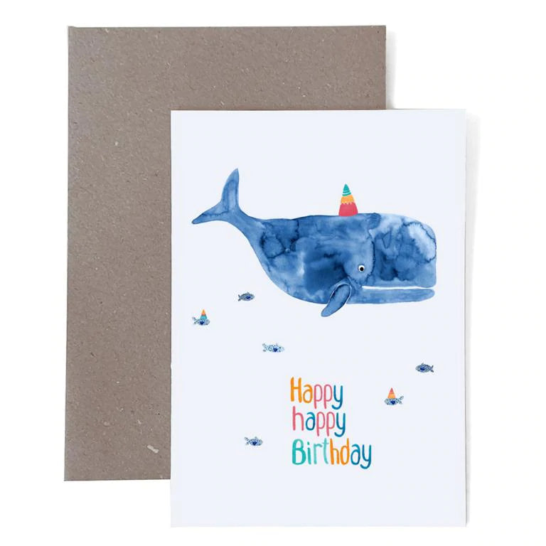 Klappkarte 'HAPPY BIRTHDAY mit Wal'