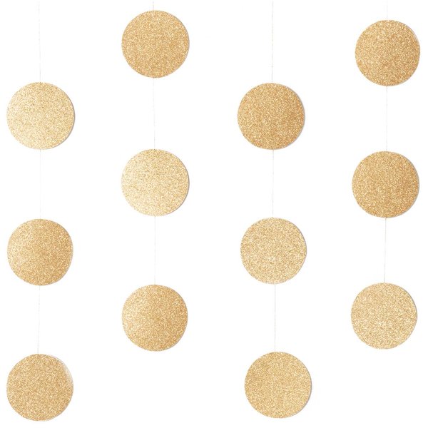 YEY! Let's Party Genähte Girlande 'KREISE/GLITTER' 2M
