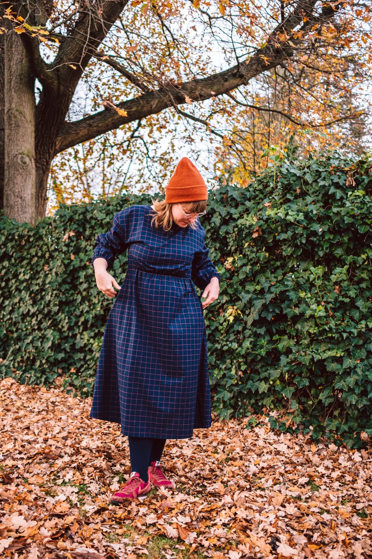 Studio du. MidiKleid langarm 'Grid' verschiedene Farben