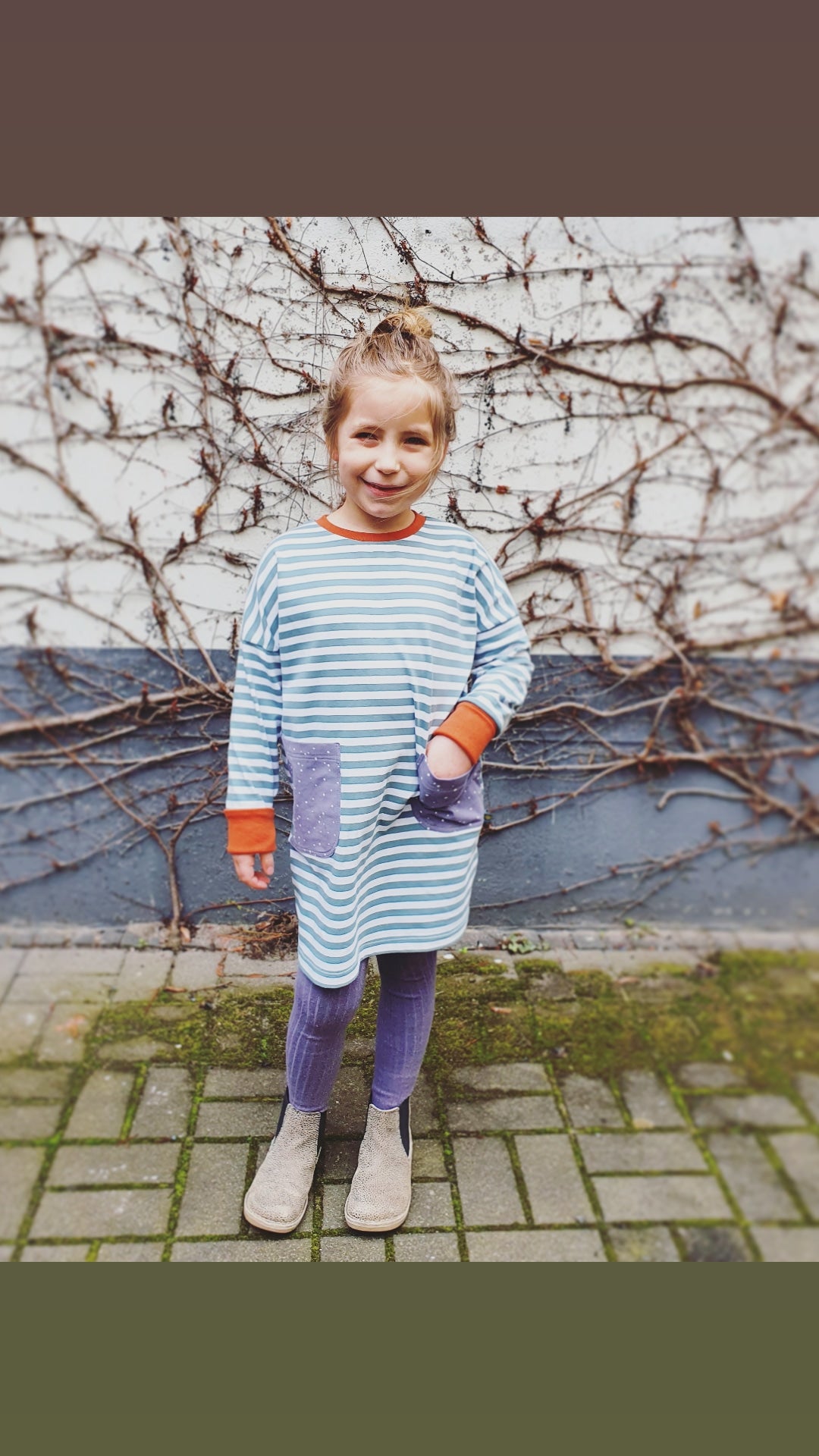 Studio du. Oversizekleid mit Taschen mint flieder rost Kinderkleid