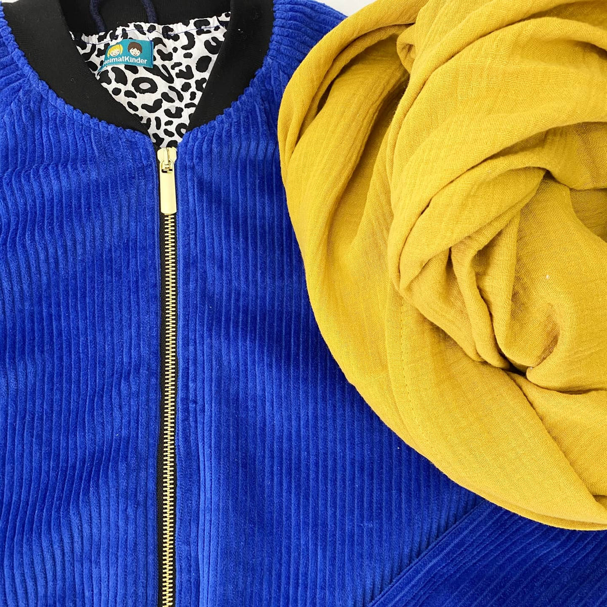 Studio du. Bomberjacke Breitcord 'knallblau/Leo' studio du.