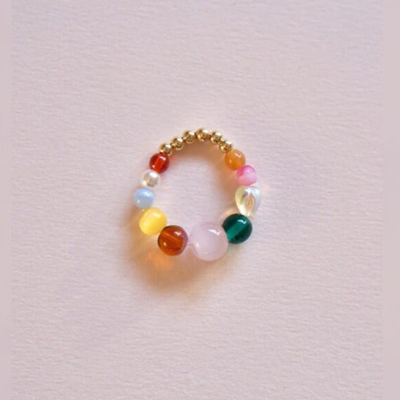 SanSan Ring BOULE 'emerald - rose - amber - yellow'