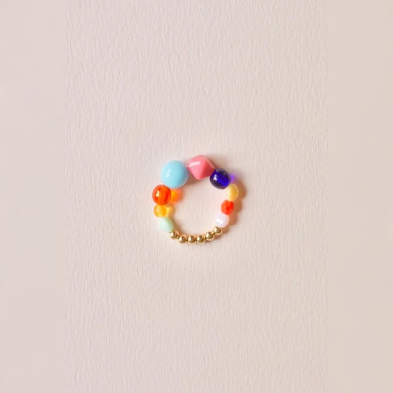 SanSan Ring BOULE 'night blue - pink - turquoise - orange'
