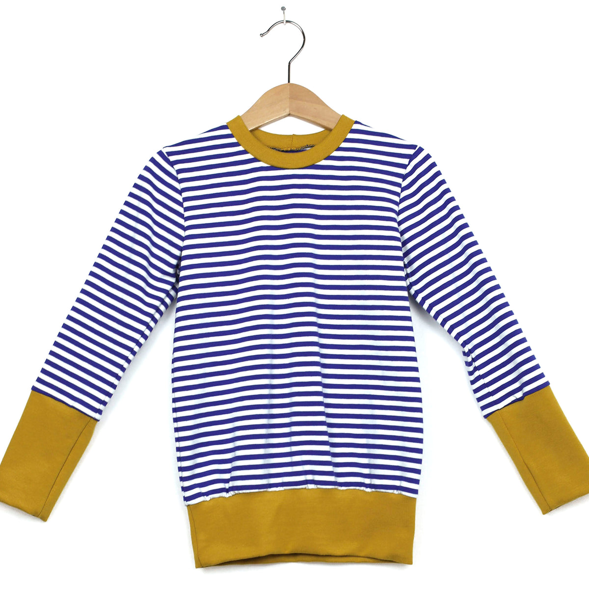 Studio du. MitwachsShirt Blau/Weiß schmal geringel