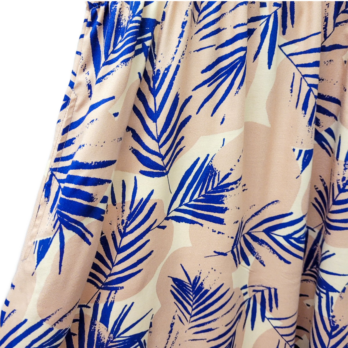 Studio du. MidiKleid aus Viskosekrepp Palmen rosa knallblau