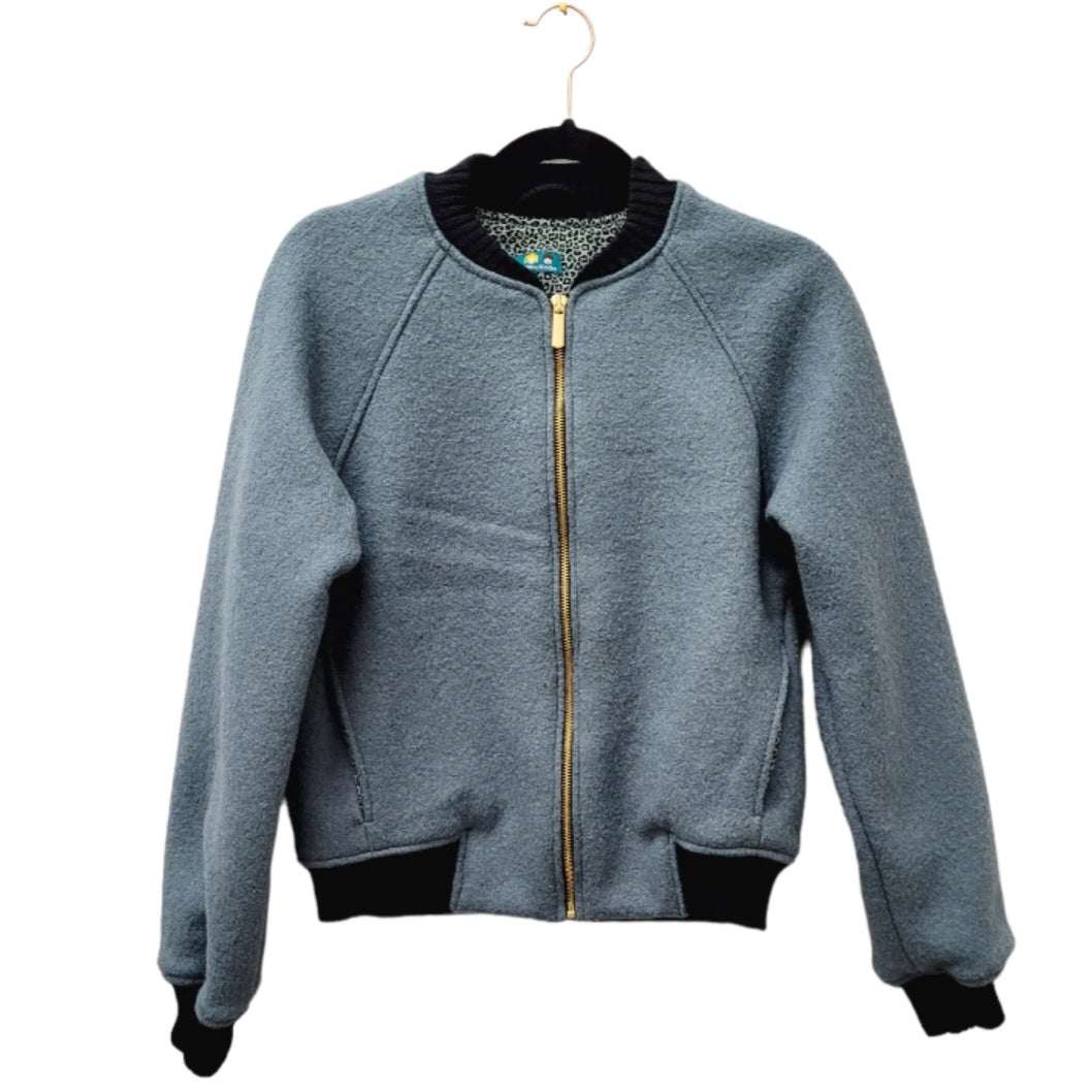 Studio du. Bomberjacke Wollwalk dunkelmint/minileo mint