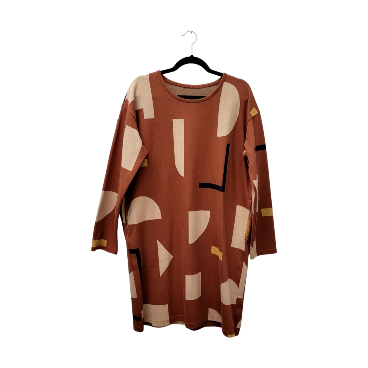 Studio du. Einzelstücke S und M! Oversize Kleid Ladies Grafisch Jaquard rost