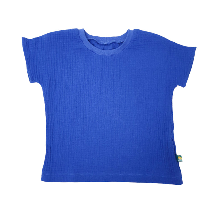 Musselinshirt 'knallblau'