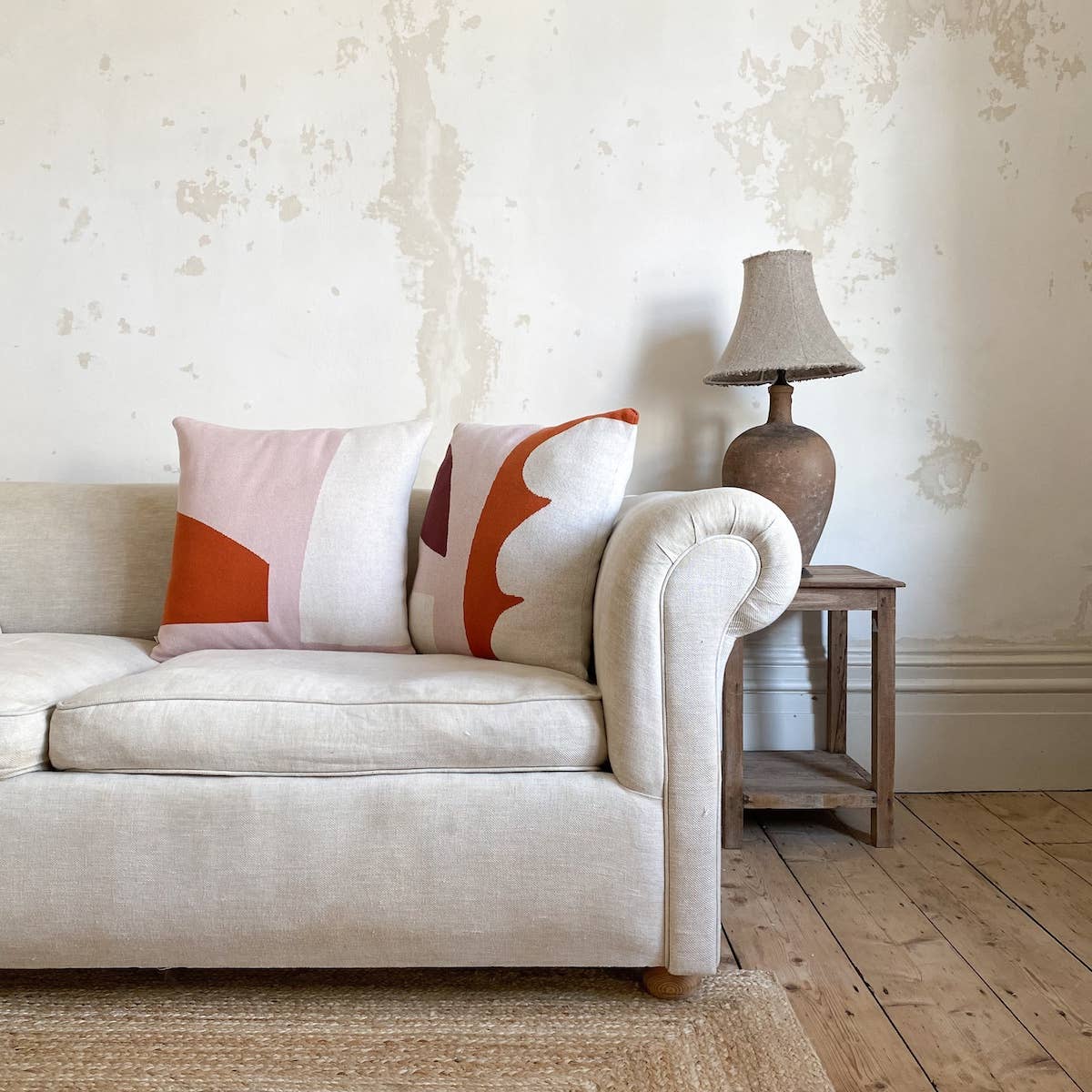Sophie Home Kissenbezug aus Baumwollstrick — Orbi Orange