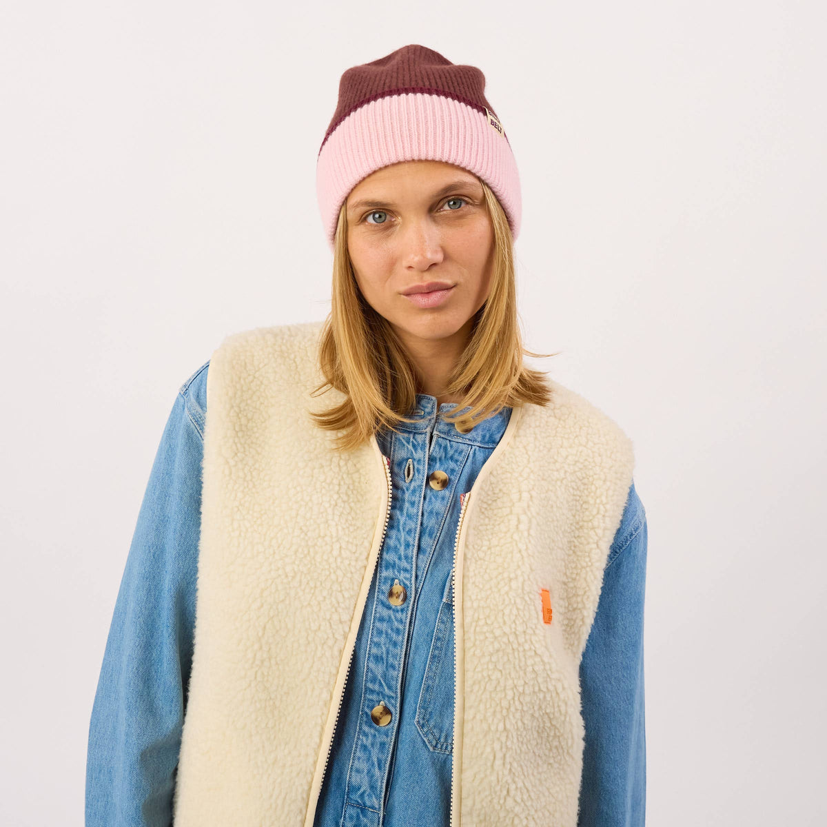 BILLYBELT - Beanie - Braun, Rosa & Bordeaux