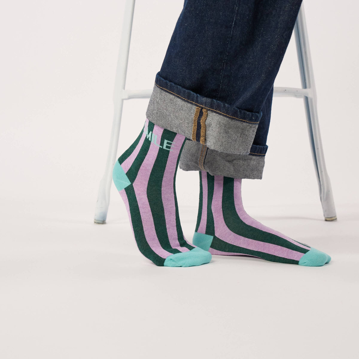 BILLYBELT - Gestreifte Socken  – Smile Grösse 36-41