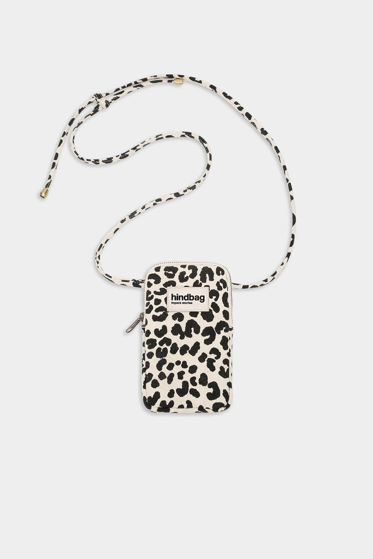 Hindbag - "Bill" Leopard Handyhülle in Ecru