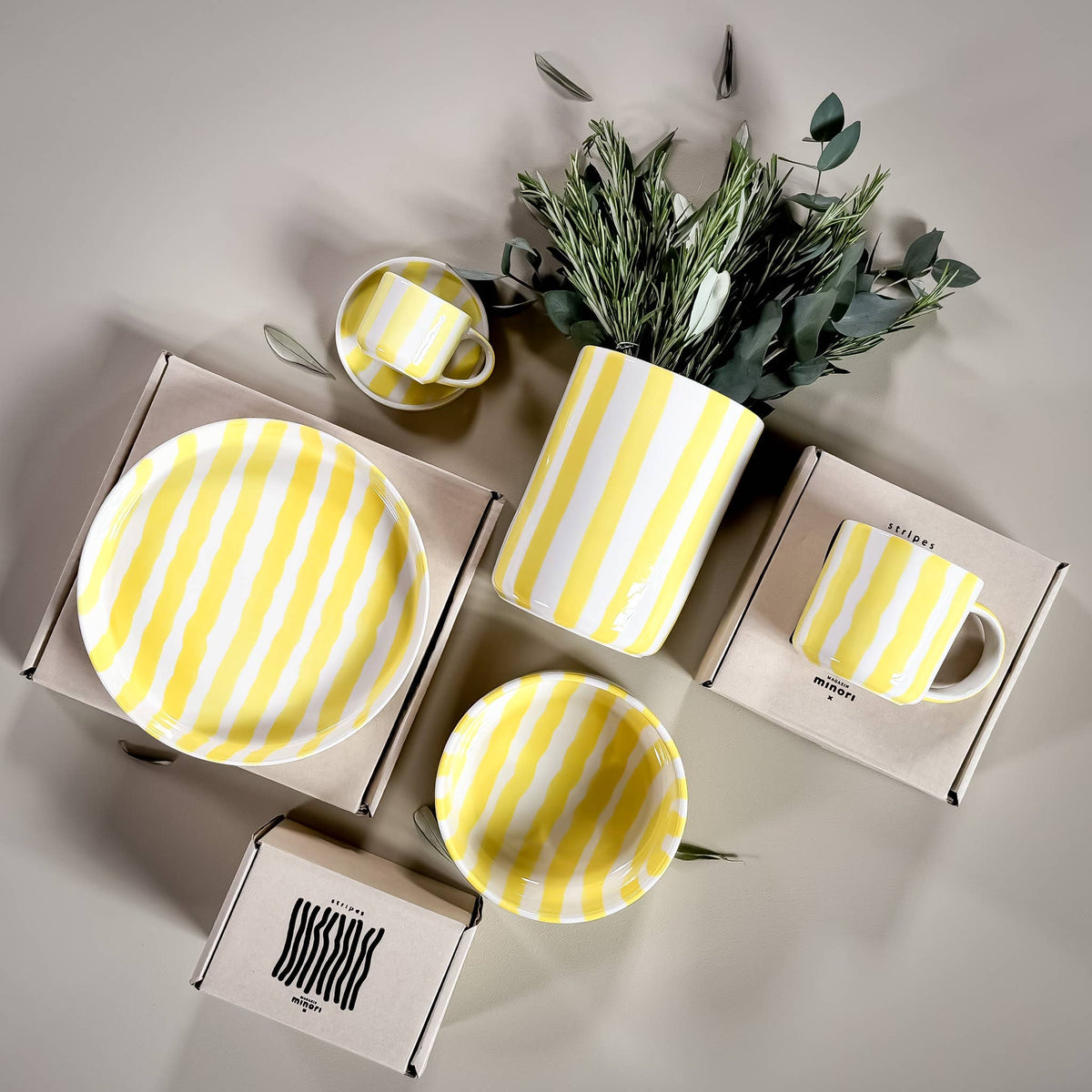 Magazin Minori Teller Stripes - spiaggia yellow