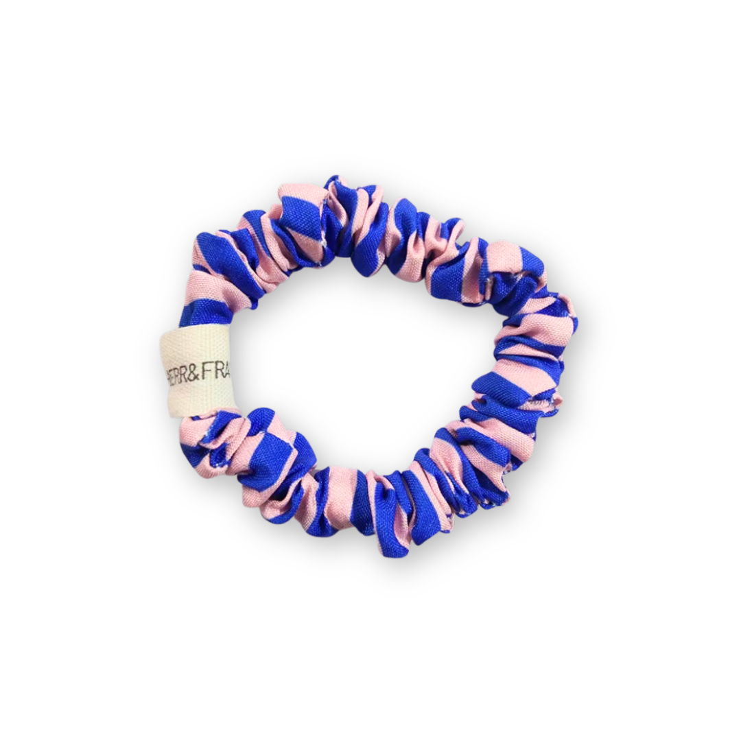 HerrundFrauHempel Haargummi - dünner Scrunchie Blau - Rosa