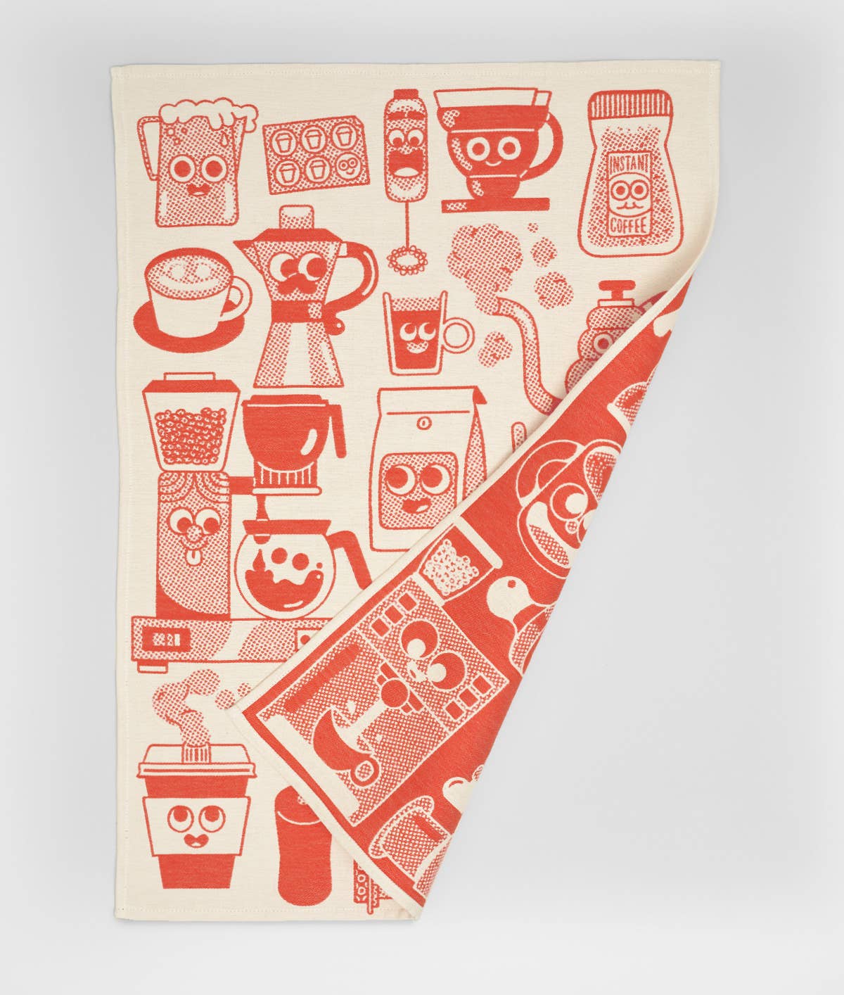 Wrap "Kaffeezeit" Geschirrtuch Rot/Beig