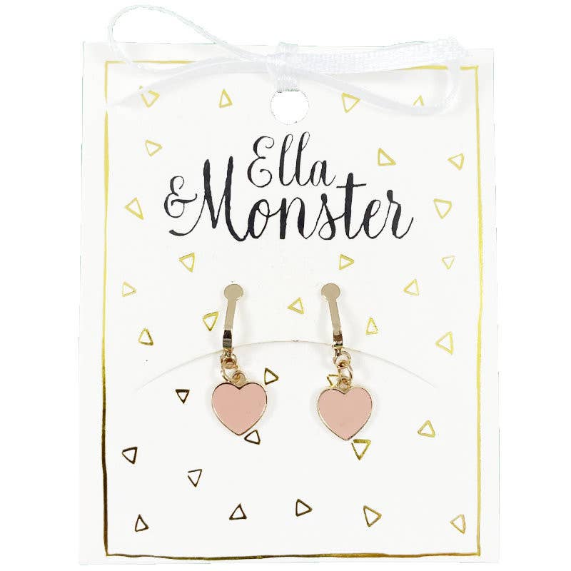 Ella & Monster Accessories - Rosen-Herz-Clip-On-Ohrringe