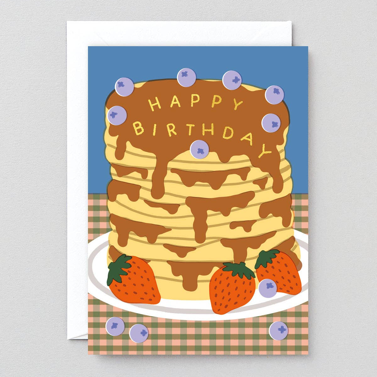 Wrap - Glückwunschkarte zum Geburtstag mit Pfannkuchen Motiv Grußkarte