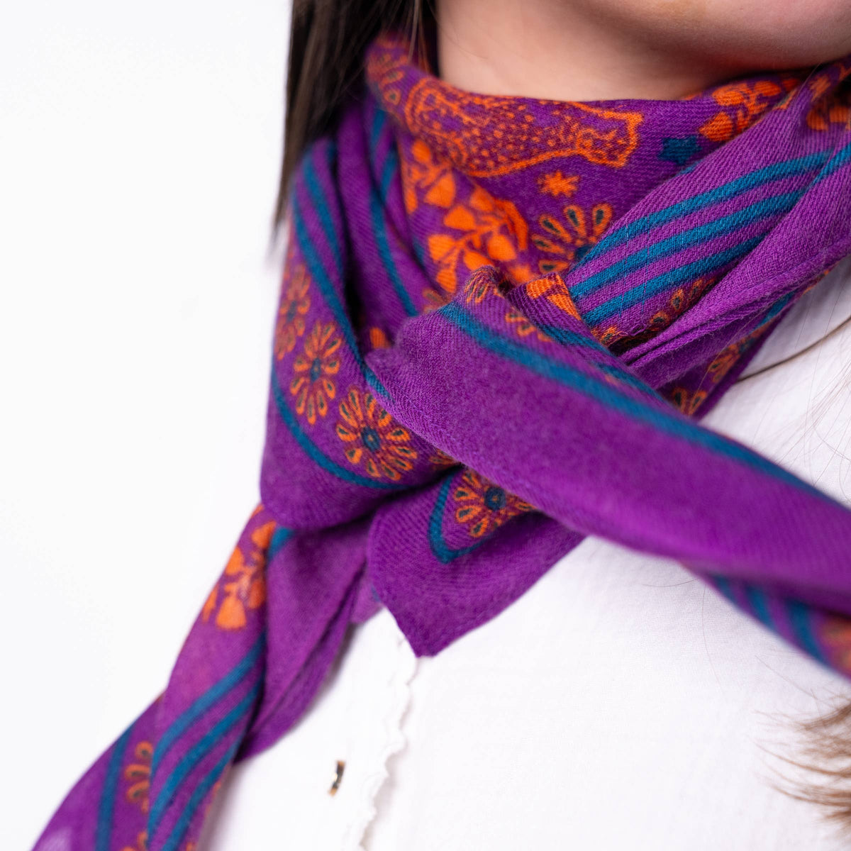 Schal aus 100% Wolle Constance Plum von Billybelt