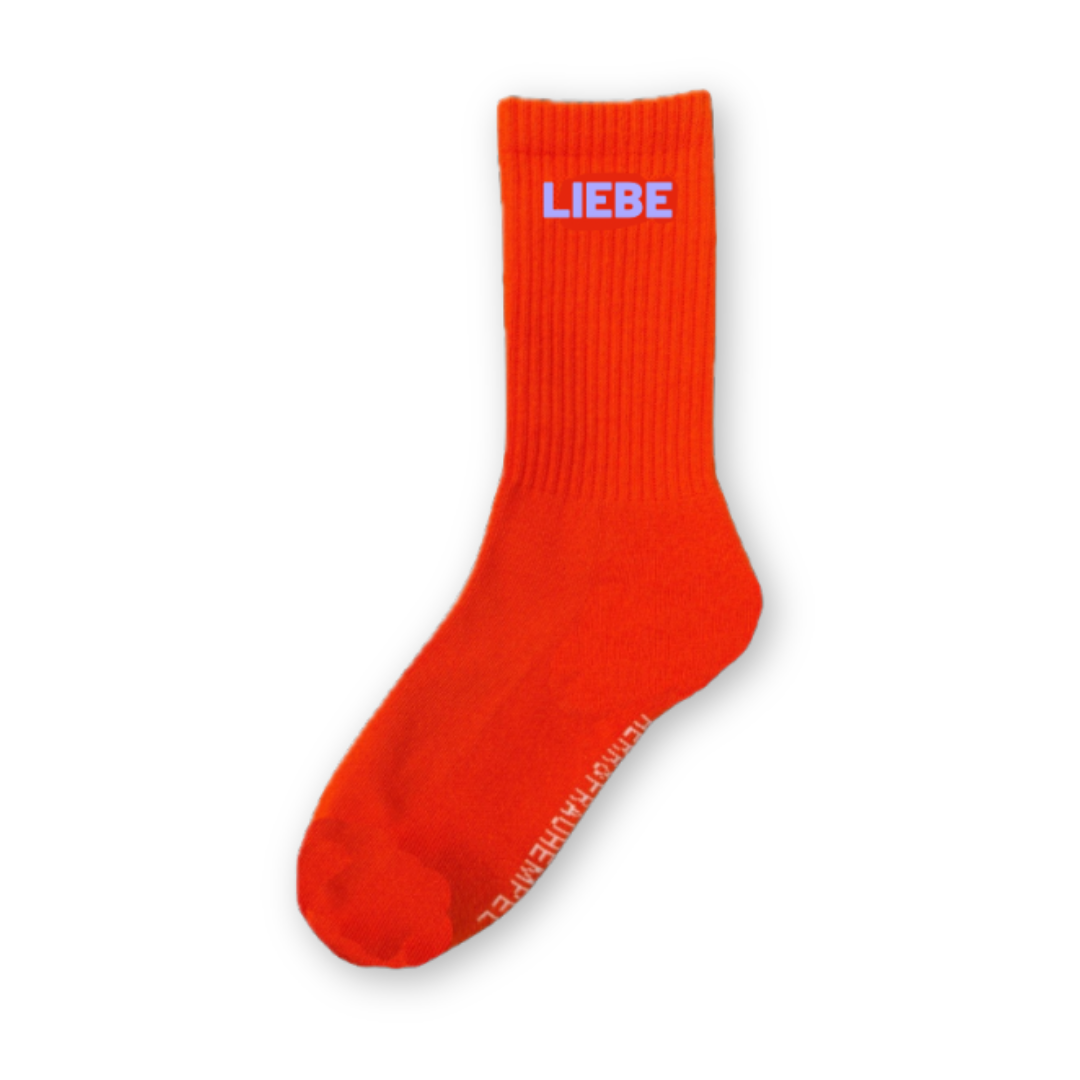 HerrundFrauHempel SOCKEN - LIEBE orange - flieder