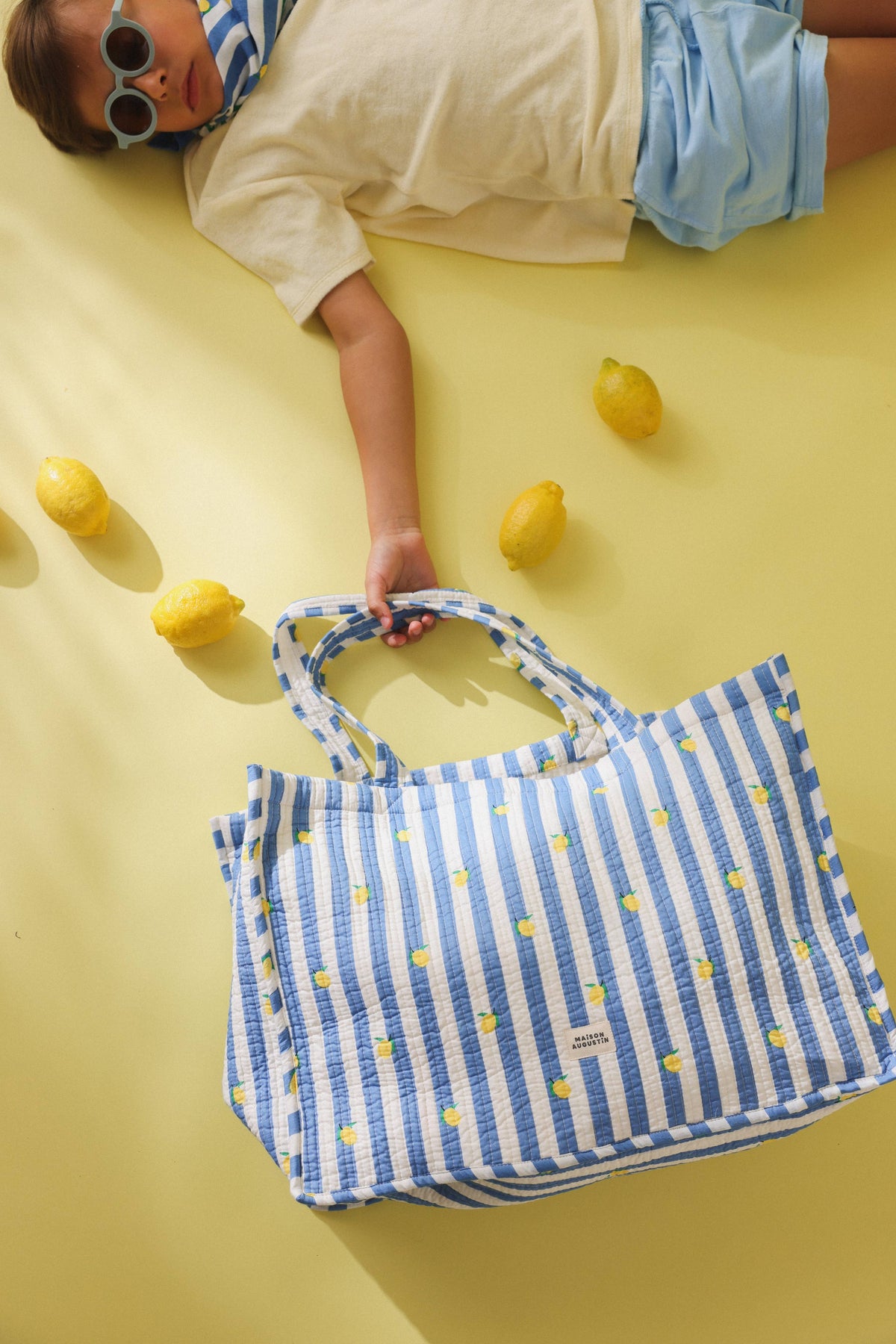 Maison Augustin - Shopper Lemon blau