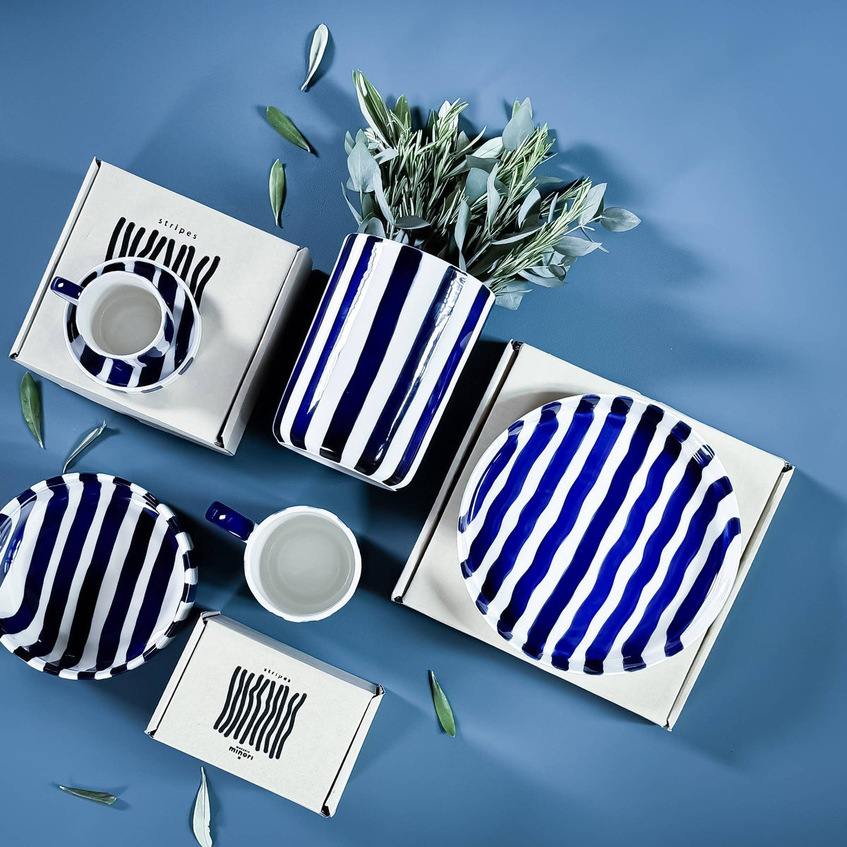 Magazin Minori Vase Stripes - mare blue