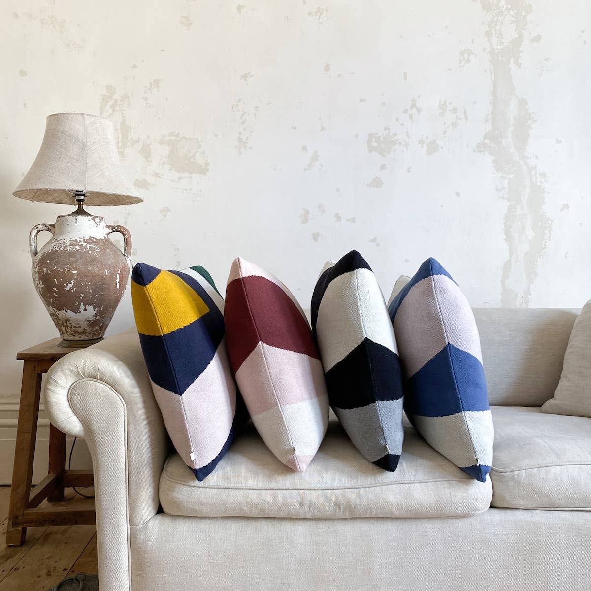 Sophie Home Dekokissen/Kissen aus Baumwollstrick — Orbi Cobalt