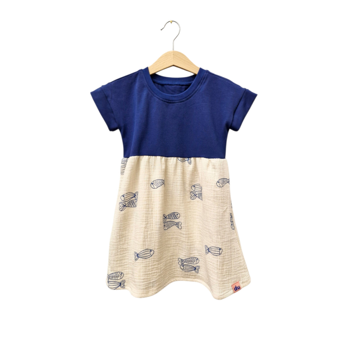 Studio du. Passenkleid kurzarm 'Blau - Sardinen'