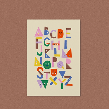 Postkarte 'ABC faces' -Anna Beddig-