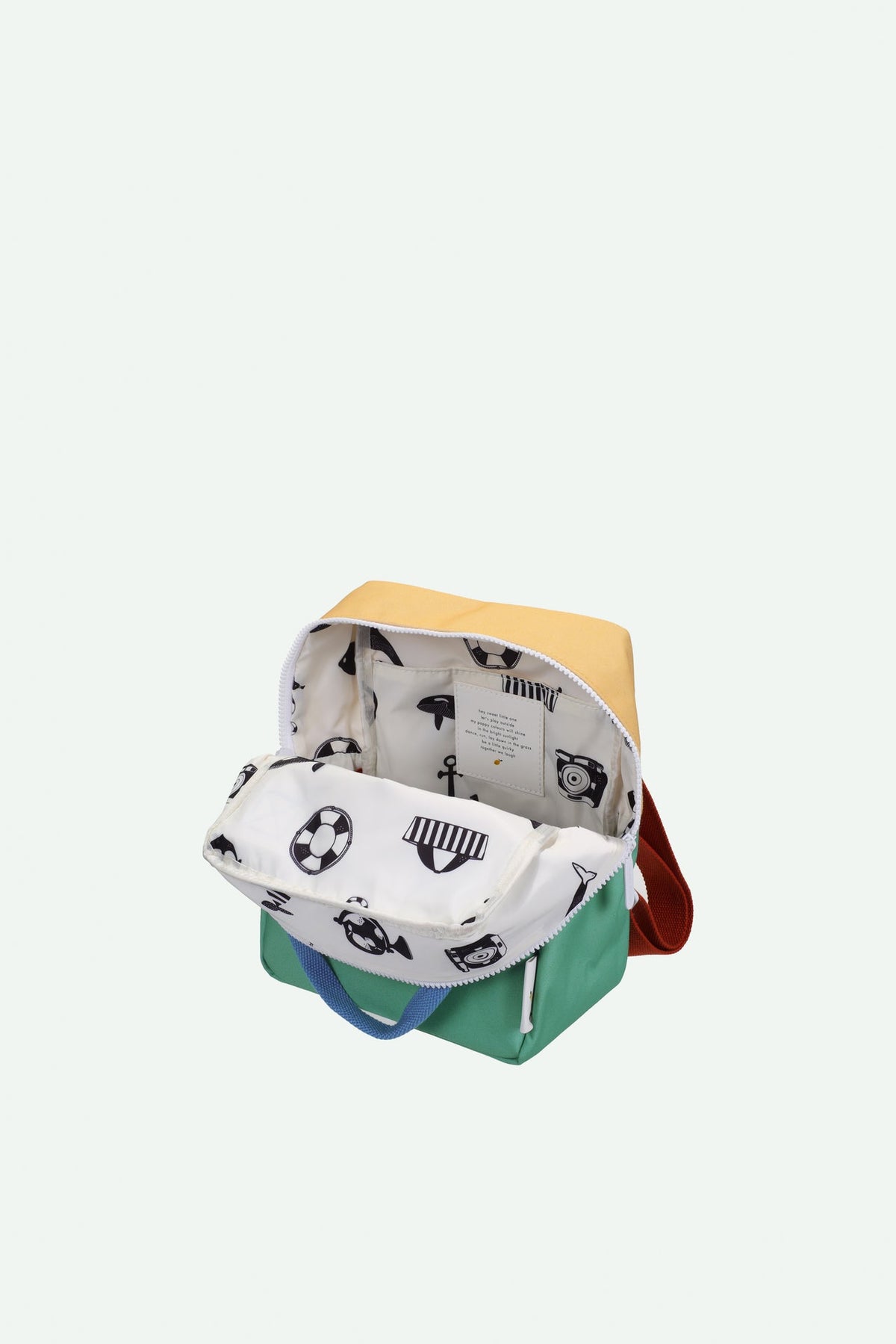 Sticky Lemon Rucksack klein backpack small | colourblocking | sandy yellow + aquatic green