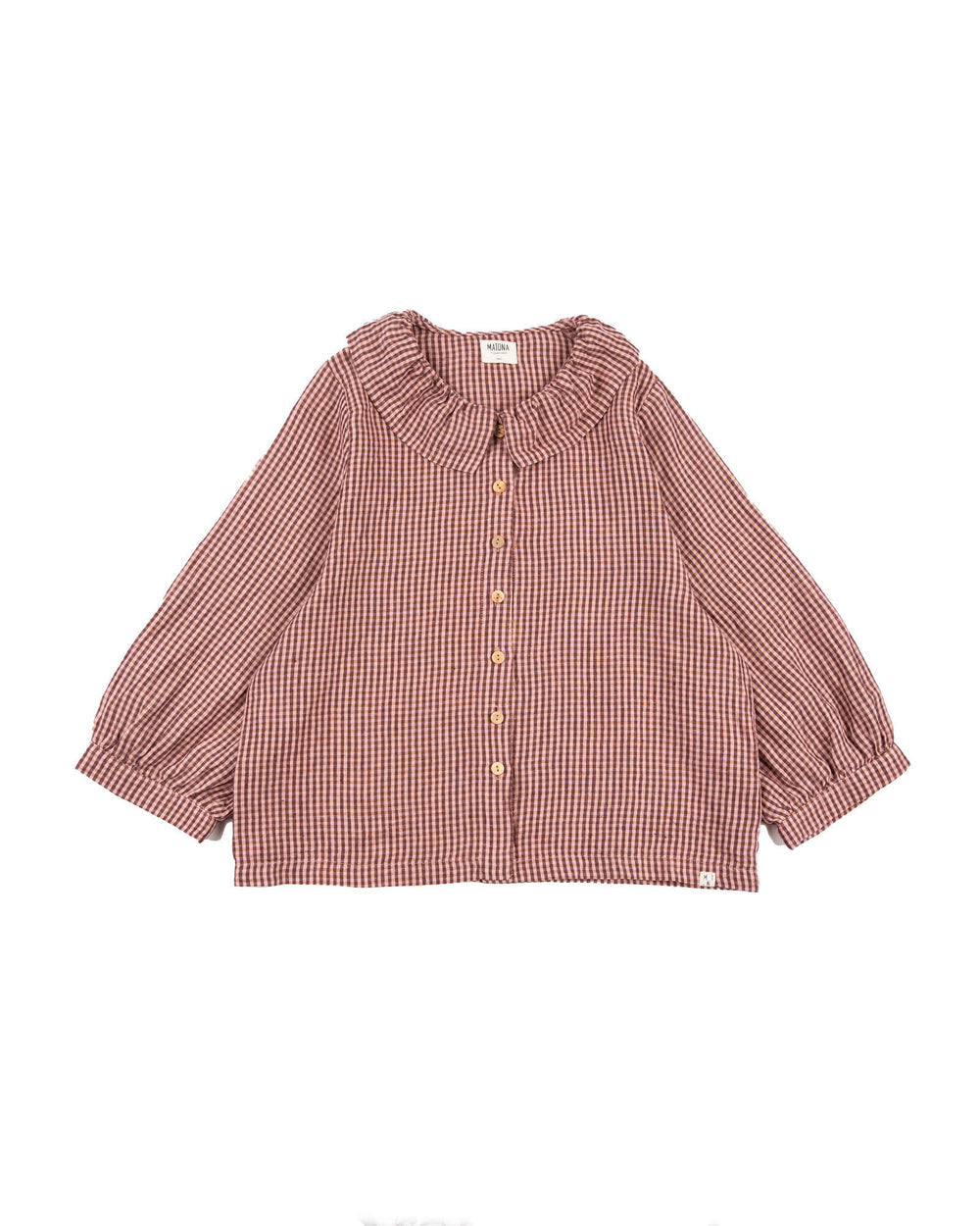Matona Ruffled Colar Blouse heather -Leinenbluse-