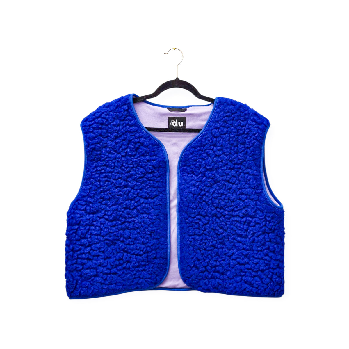 studio du. Weste Limited Edition special knallblau Wolle