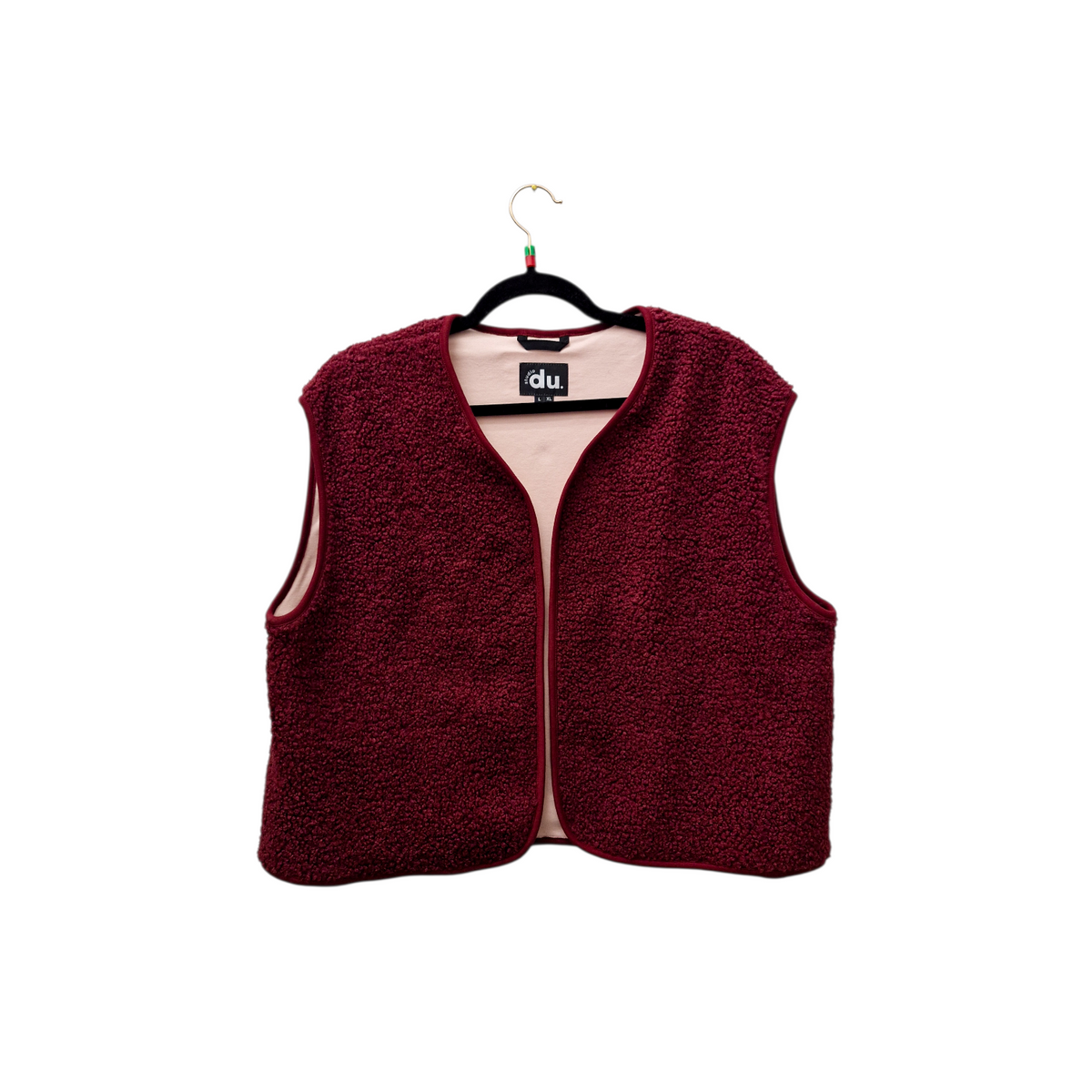 studio du. Teddyweste bordeaux/rosa