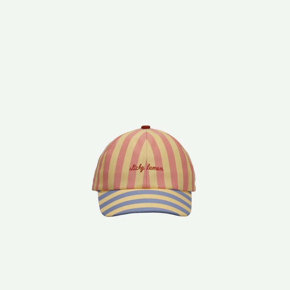 Sticky Lemon Cap 'Wonders' Stripes coral pink + sandy yellow