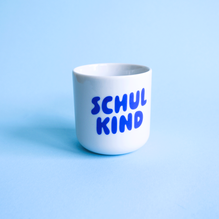 tinyday Porzellanbecher 'Schulkind' in rot oder blau