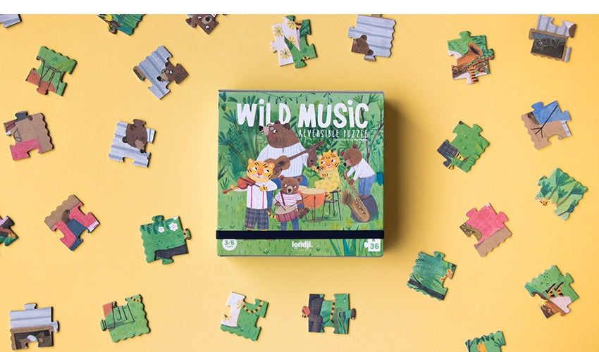 Londji Wende-Pocket-Puzzle 'Wild Music' ab 3 Jahre